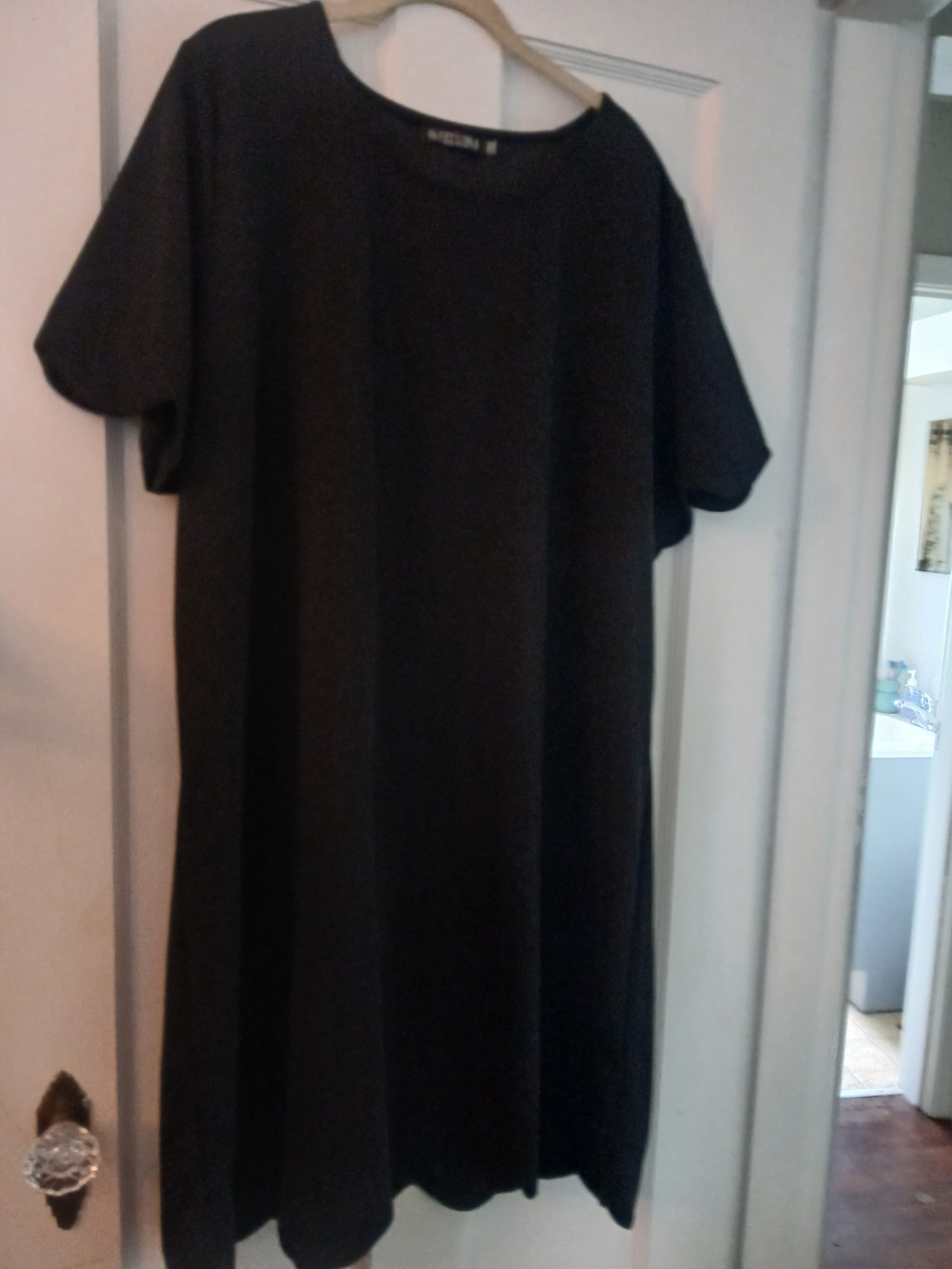 Black Dress With Scalloped Trim